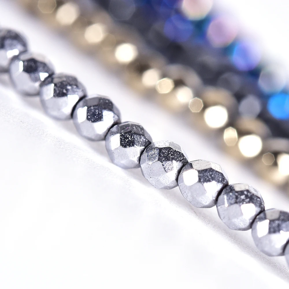 Бусины из натурального камня Asingeloo 3 мм граненые гематитовые бусины для