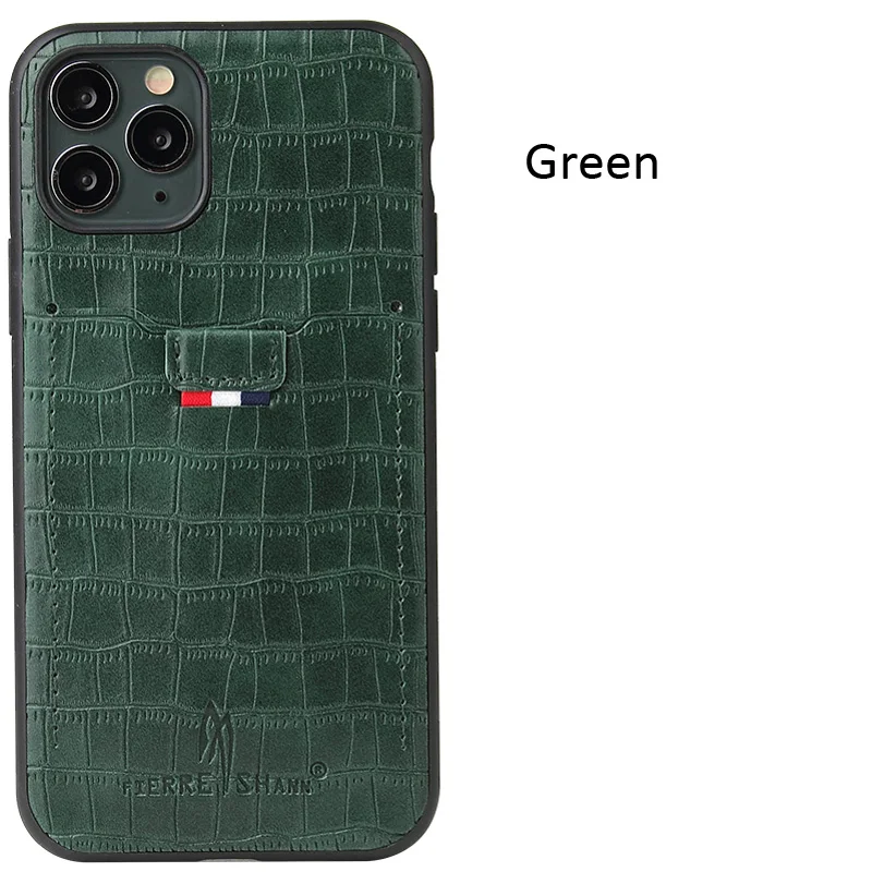 Green «Крокодиловая кожа», с тиснением под крокодиловую кожу кожаная задняя крышка чехол для iPhone 11 Pro Max - Цвет: Green