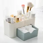 Пластик макияж организатор ящик для хранения кистей для макияжа с выдвижным ящиком ватные палочки для хранения Чехол Escritori organizador de maquillaje