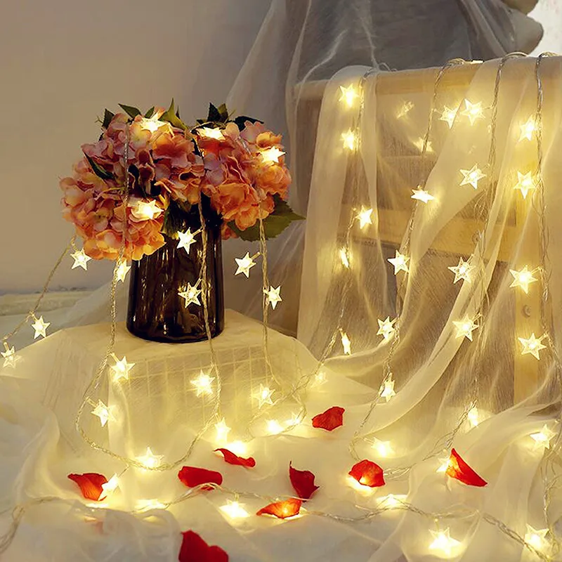 

MIFLAME 2021 Led Star String Light Battery USB String Lights Christmas Spring Festival Room Curtain Lighting New Year Decoration