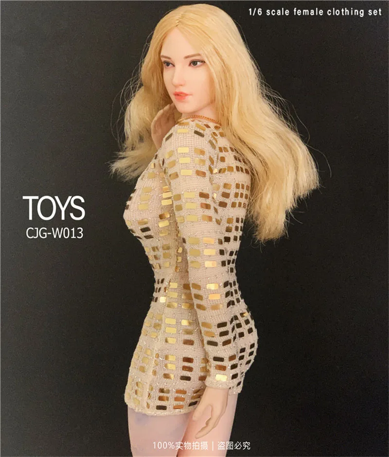 

CJG-W013 1/6 Female Fashion Evening Dress Low Cut Skirt Clothes Model Fit 12'' Soldier Action Figure Body