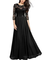 summer vintage sexy lace women party long dress elegant embroidered hollow out chiffon maxi dresses lady chic dress