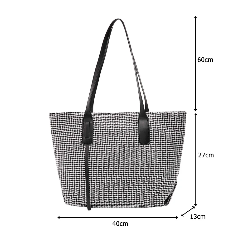 

Retro Plaid Zebra Handbag Totes Women Casual Canvas Shoulder Clutch Female Portable Travel Simple Large Capacity Top-handle Bags