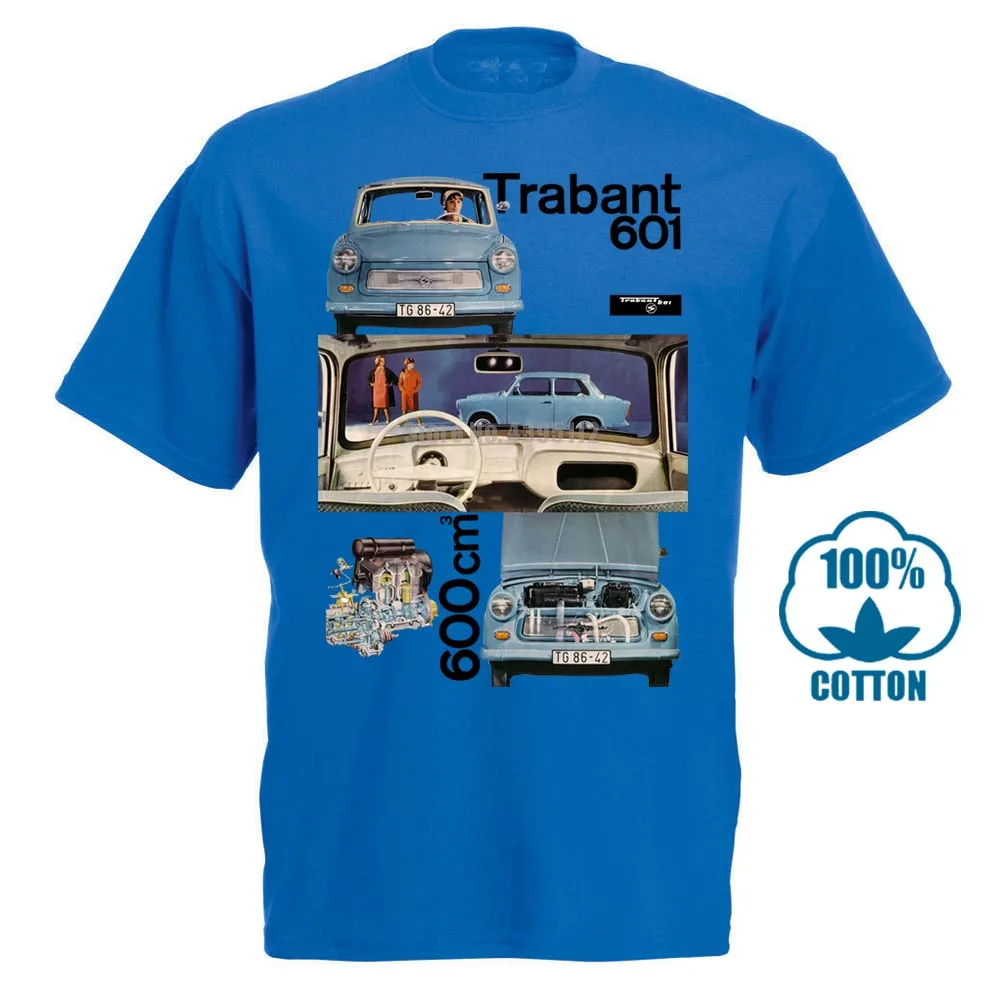 Синий Модная мужская Футболка Maglia Germania Est Comunismo Trabant Auto vintage Ddr s m l Xl Повседневная футболка - Цвет: Синий