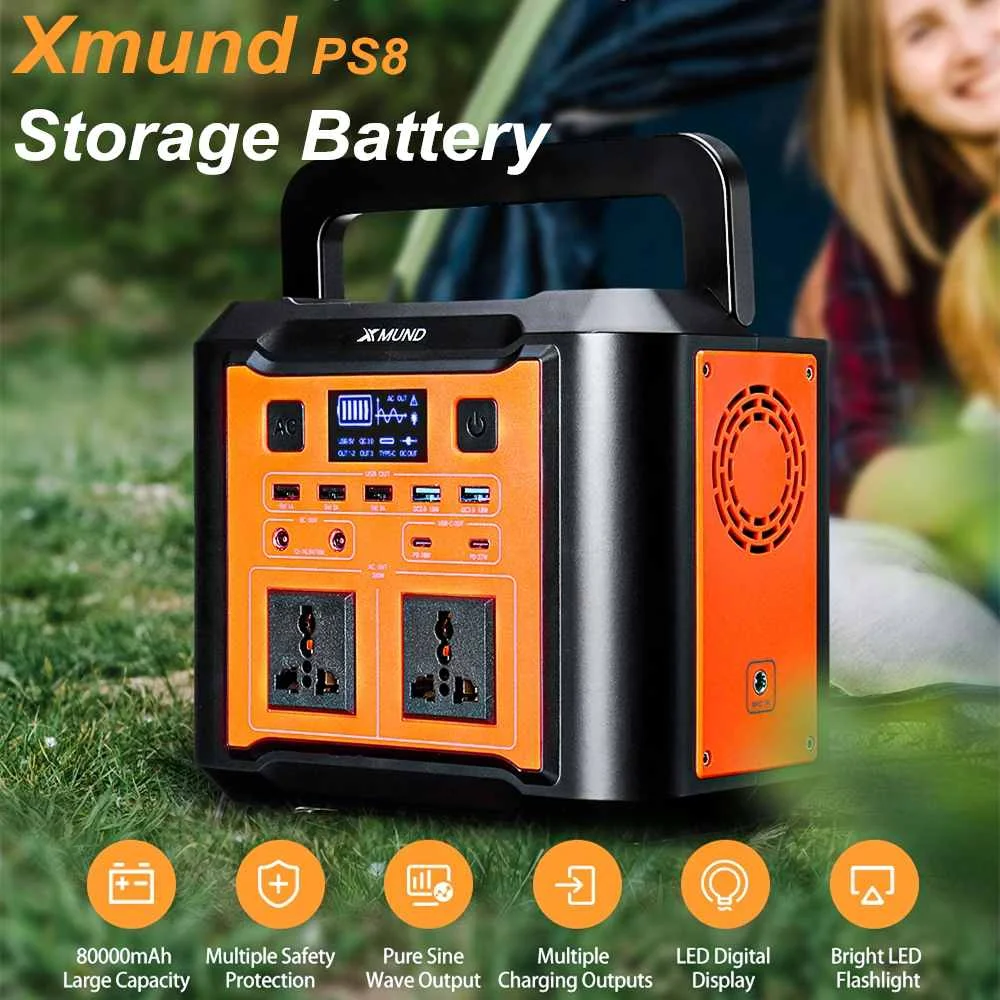 

Блок питания XMUND PS8 Port able на 80000 мА · ч с аккумулятором на солнечной батарее