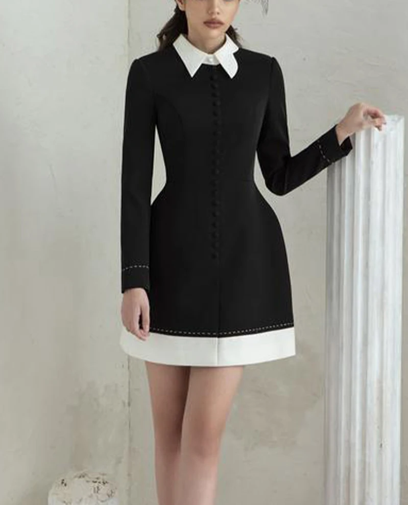 

tailor shop little black dress black dress Retro Slim and thin black female light luxury dress Semi-Formal Dresses