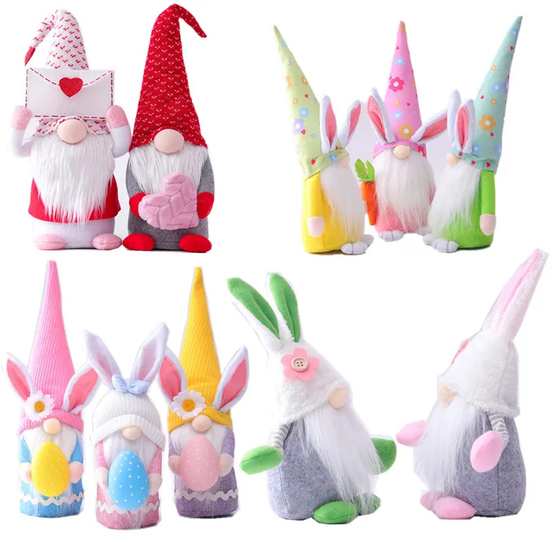 

Easter Bunny Gnome Decoration Handmake Easter Faceless Doll Easter Plush Dwarf Home Party Decorations Kids Toys Easter's Present