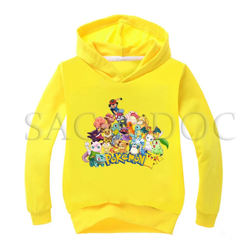 Hoodies 20 Толстовки для мальчиков с принтом «Покемон» на весну-осень одежда для детей детские толстовки с капюшоном для девочек Повседневный Спортивный пуловер - Цвет: Hoodies 20