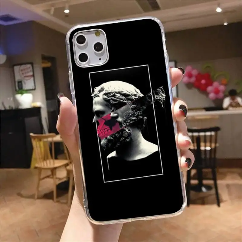 

Statue Abstract Art David Medusa Phone Case Transparent soft For iphone 5 5s 5c se 6 6s 7 8 11 12 plus mini x xs xr pro max