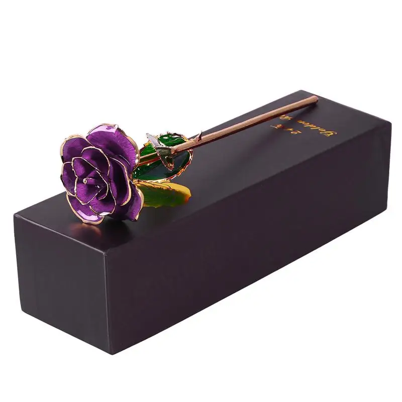 

24k Gold Plated Rose Valentine's Day Birthday Mother's Day Anniversary Gift for Girls Artificial Flowers Eternal Rose with Box