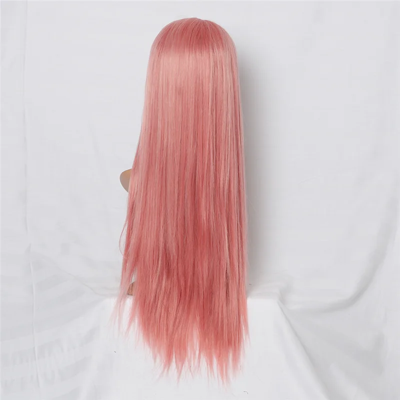 

30''pink Long Straight Wig Middle Part Synthetic Wig for Black Women African American Heat Resistant Fibre Fake Hair Cosplay Wig