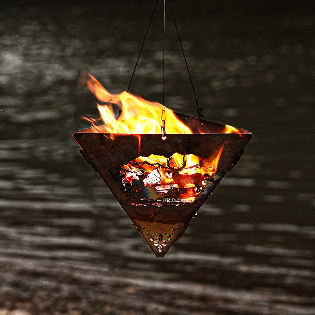 

1 Set Christmas Reindeer Bonfire Fire-Pit BBQ Stove Burning Platform Hanging Furnace Barbecue Oven Hanging Pan Bracket