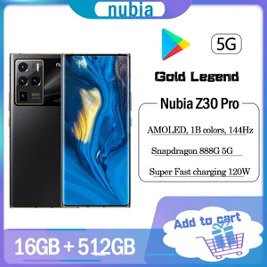 original zte nubia z30 pro 5g smartphone qualcomm snapdragon 888 16gbram 256gbrom 120w super charger 64mp camera google play nfc free global shipping