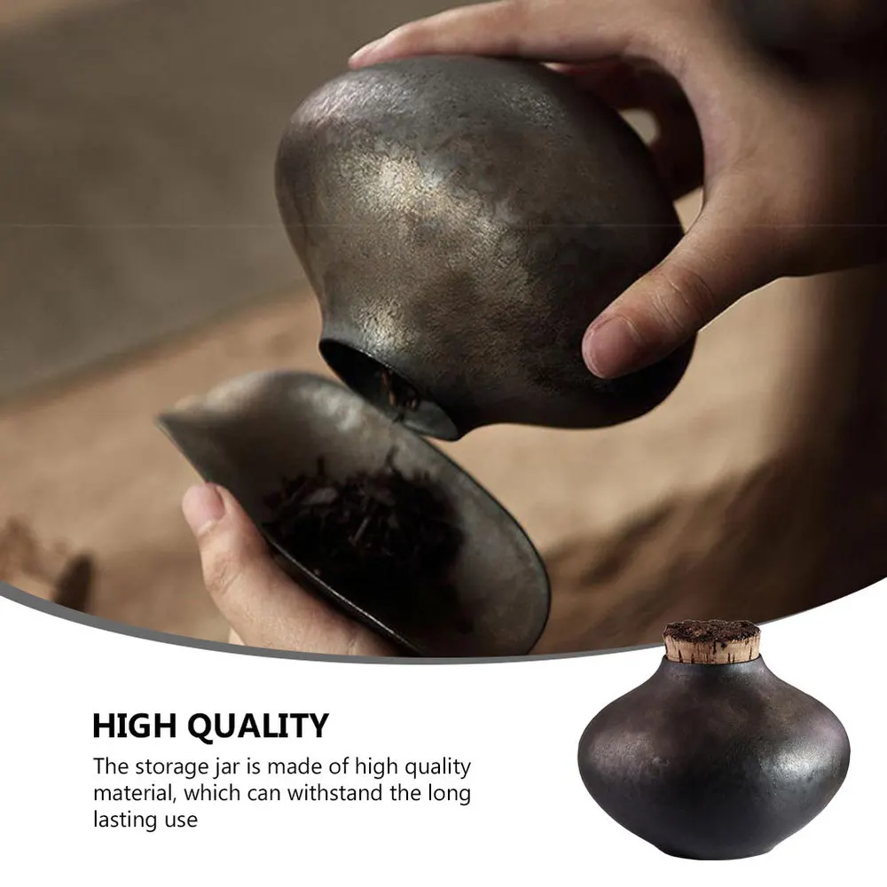 

1pc Ceramic Tea Leaf Storage Jar Multipurpose Ceramic Storage Jar Sealing Jar