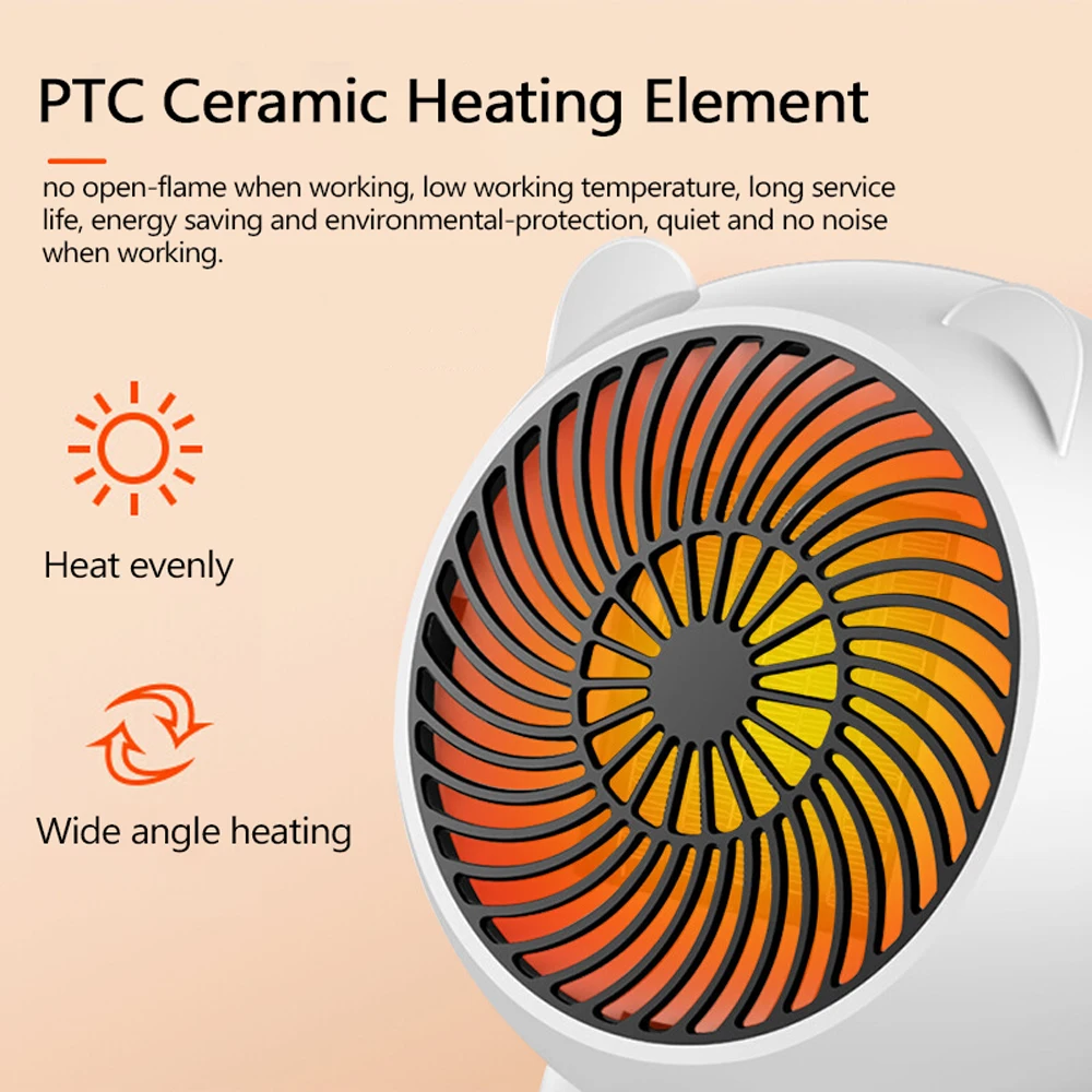 Офисный мультяшный мини обогреватель маленький настольный бытовой