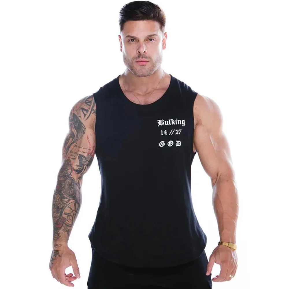 Новинка мужские майки для бодибилдинга тренировочная хлопковая рубашка без