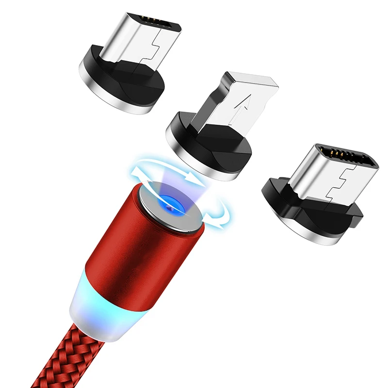 Двойной Магнитный кабель 360 градусов для зарядки смартфона 3 в 1 GK99|Кабели