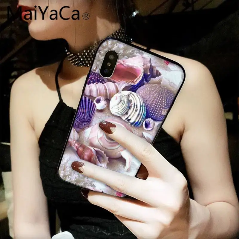 

MaiYaCa beach sand sea shell Custom Soft Phone Case for iPhone 12 8 7 6 6S Plus X XS MAX 5 5S SE XR 11 12 pro promax