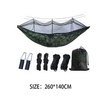 camping double hammock with mosquito net portable high strength nylon parachute fabric sleeping swing outdoor garden hammocks