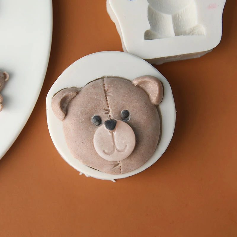 Симпатичные формы в виде мультяшного медведя зеркальная силиконовая форма