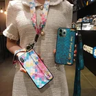 Для iPhone X XR XS 6 6s 7 8plus 11 Pro Max SE 2020, чехлы с цепочкой и шнурком для iPhone 12 Pro Max, чехол для телефона с ремешком на запястье
