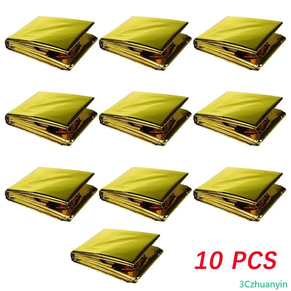 

10 PCS Insulation foil pad Premium Emergency Blanket for First Aid Gold Silver Emergency Blanket 210 x160cm Insulation foil pad
