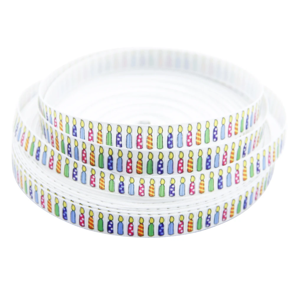 Высококачественная Полиэстеровая лента с принтом на день рождения 5 ярдов