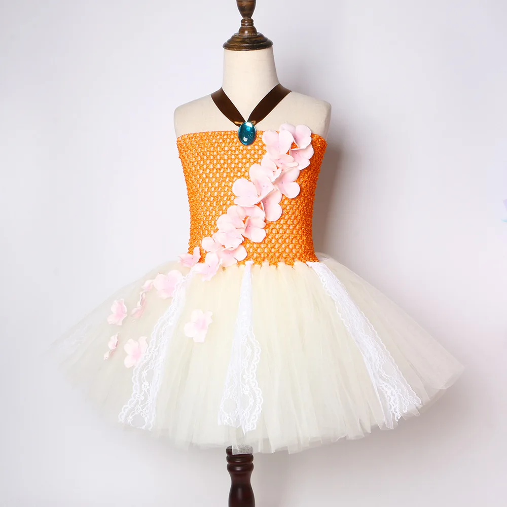 Пачка Моаны для девочек на Хэллоуин детское платье дня рождения кружевное