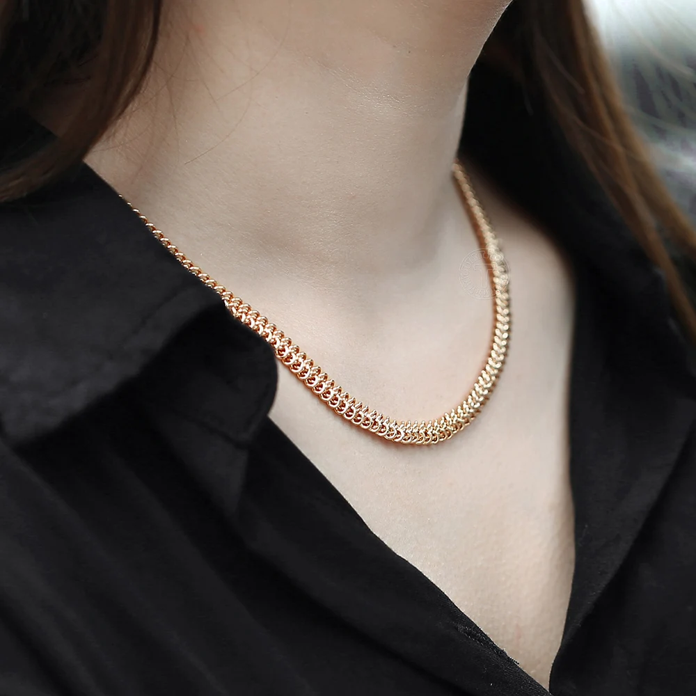 Модные ювелирные изделия для мужчин и женщин 585 розовое золото цвет веревочная