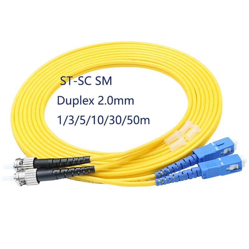 

10pcs/Pack ST/UPC-SC/UPC Singlemode SM Duplex Fiber Optical Jumper Fiber Optic Patch Cord 1m/3m/5m/10m/30m/50m