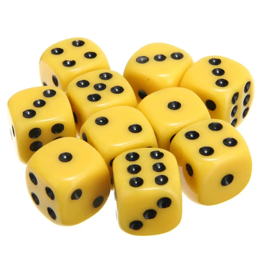 10 шт./лот оптовая продажа 16 мм акриловые Круглые Угловые кубики 9 цветов 6