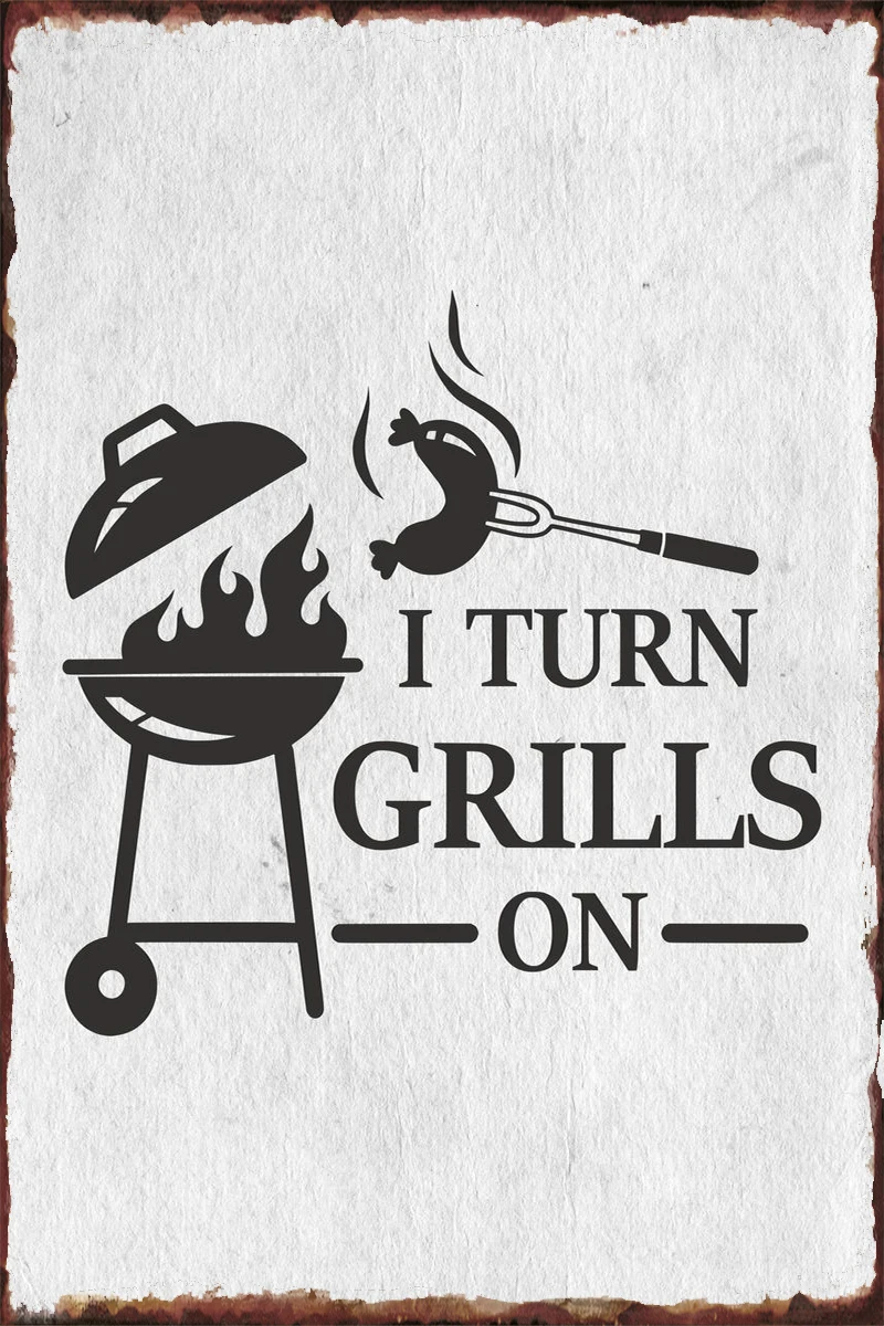 Гриль шеф-повара гриль ретро винтажный металлический знак жестяная вывеска