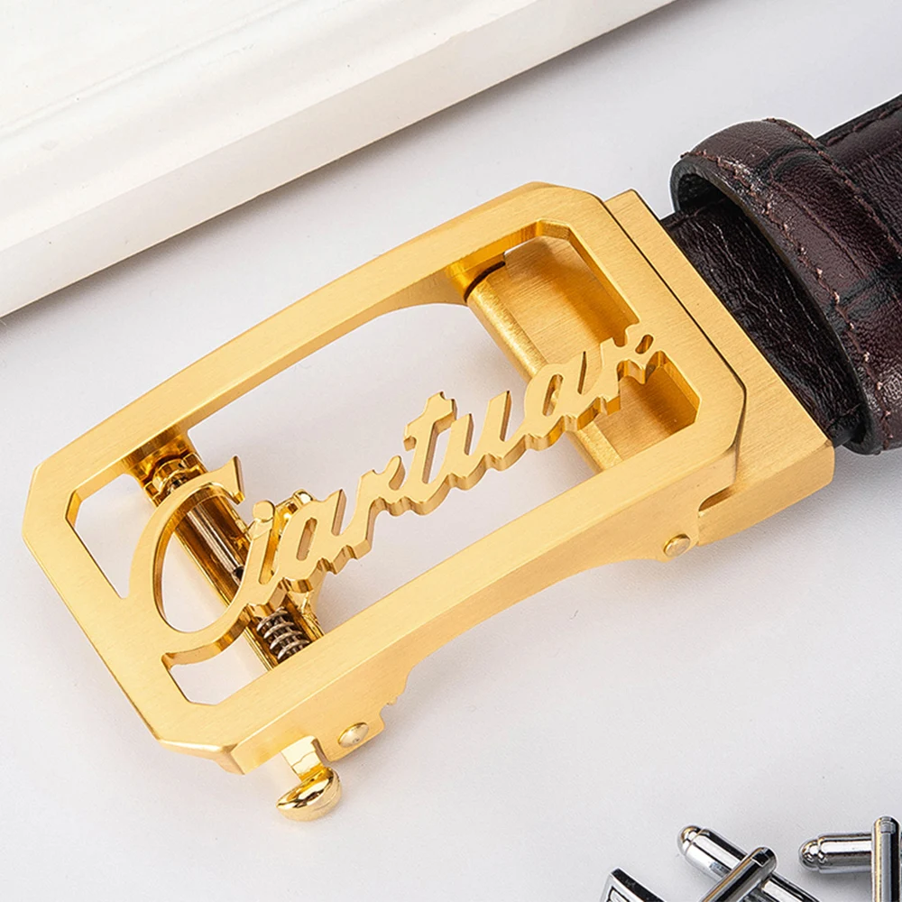 Мужской ремень из натуральной кожи с автоматической пряжкой|Мужские ремни| |