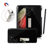 for samsung galaxy s21 ultra 5g case with s pen holder clear tpu cover built in stylus slot s pen s21 ultra 5g case with bracket