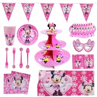 disney minnie party birthday party supplies kids disposable tableware wedding party for girls birthday party decorations gifts
