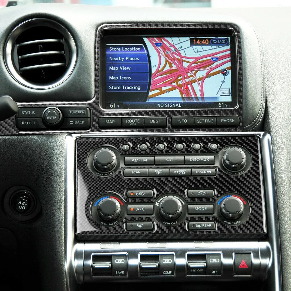 

2Pcs Decorative Stickers Car Carbon Fiber DIY Dashboard Navigation Panel