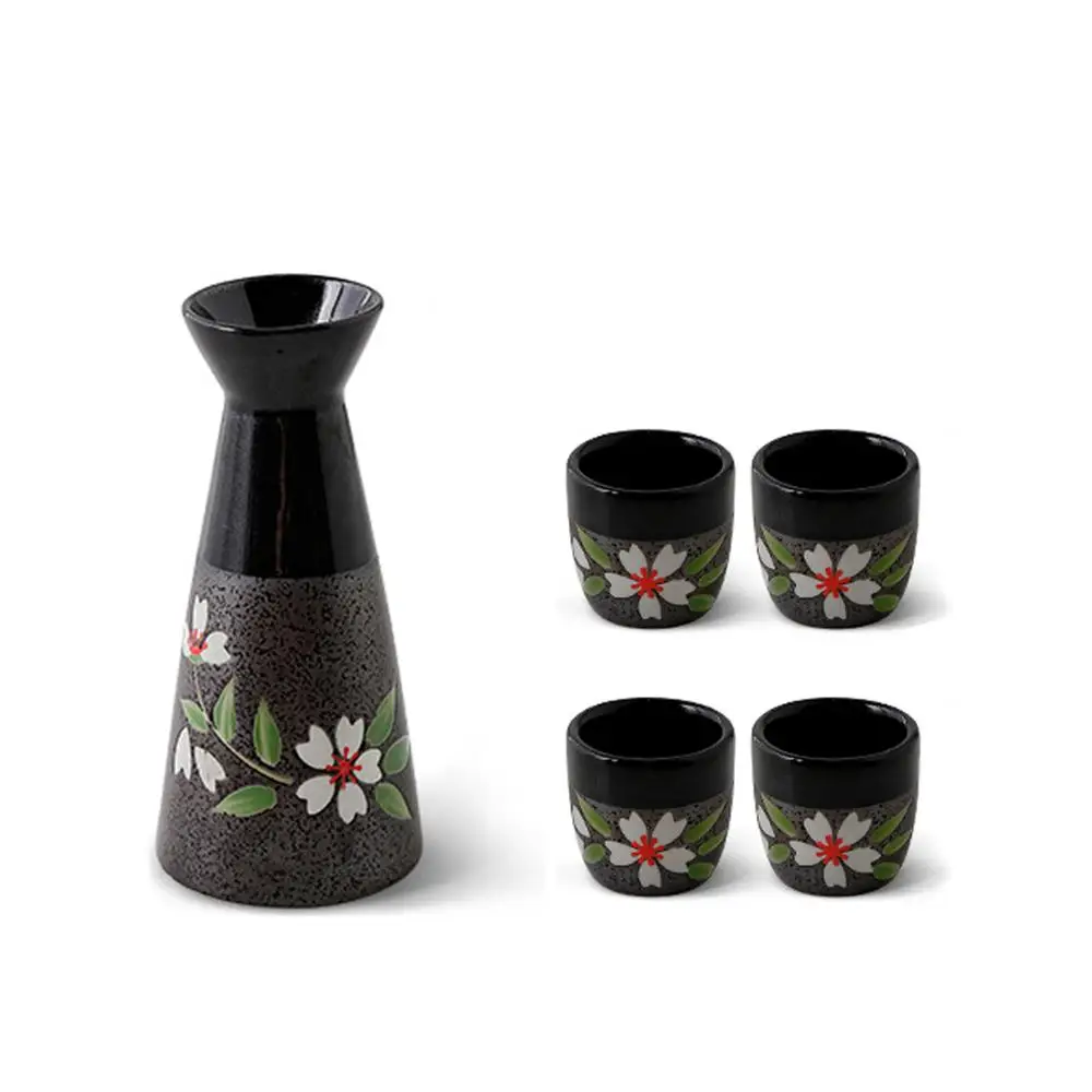 Керамический набор сакэ японского ручной росписи для вина ликера спиртового