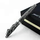 Ручка перьевая JINHAO с леопардовым принтом, Роскошная золотая карандаш с тяжелыми чернилами и зелеными кристаллами, с наконечником 0,7 мм, офисные принадлежности для подарка