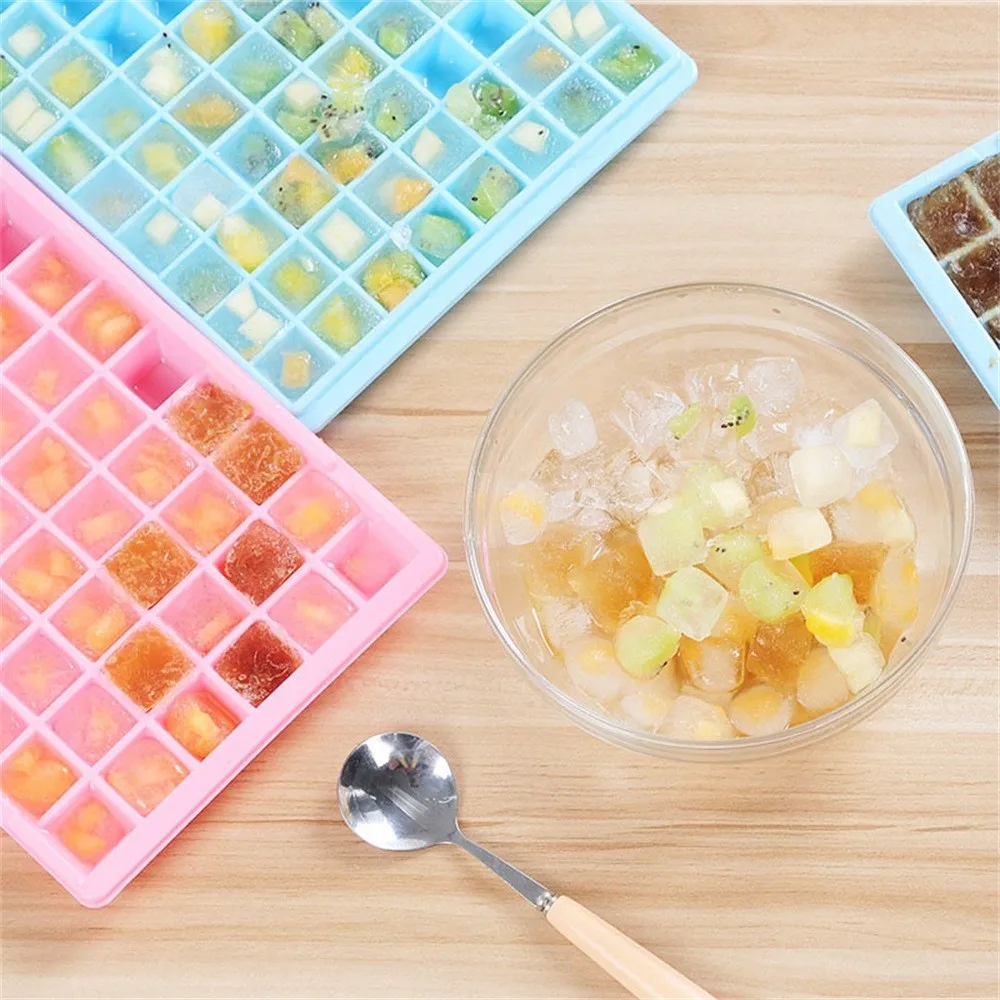 

60 Grids Creative Square Ice Tray Fruit Ice Cubes Maker Bar Kitchen Accessory Silicone Molds Ice Cube Maker Chocolate Molds#P30