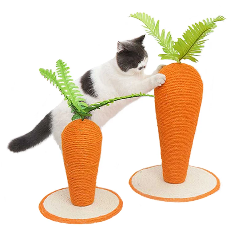 

Pet Supplies Sisal Rope Cute Simulation Radish Shape Cat Climbing Frame Orange Green Cat Scratching Board Puppy Grinding Paw Toy