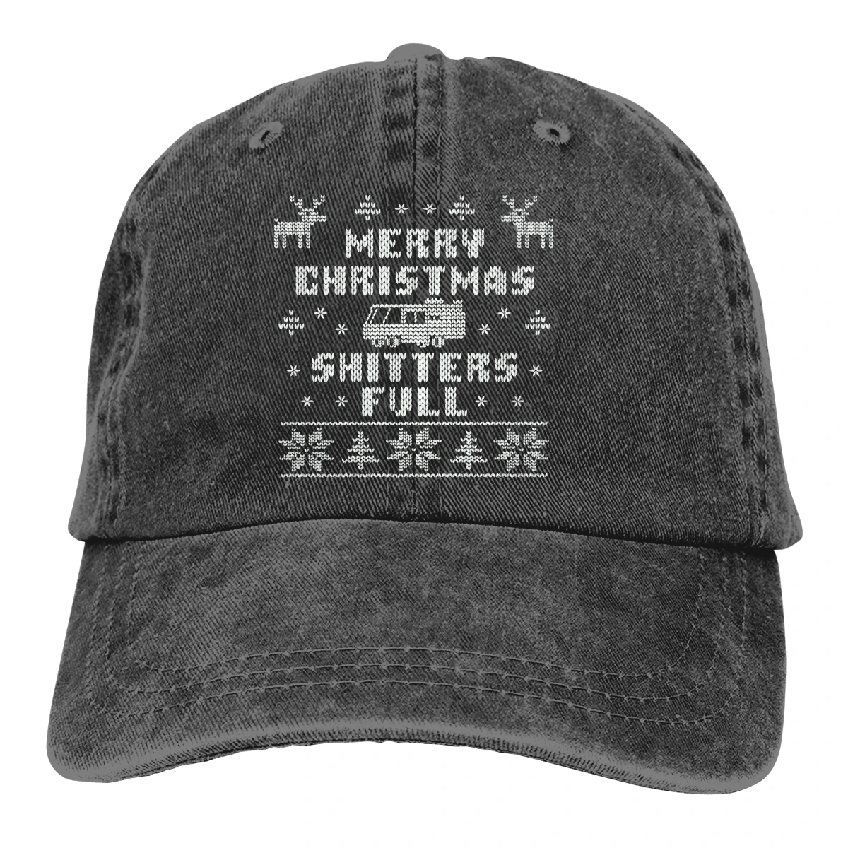 

Merry Christmas Shitters Full2 men womans Retro Washed Cowboy hat Dad Cap
