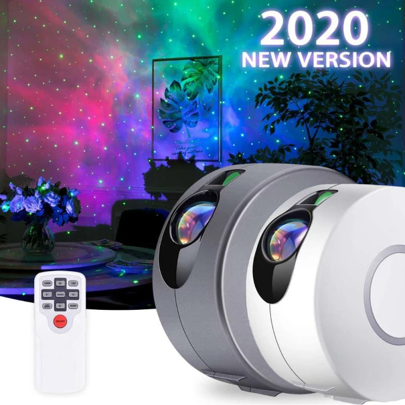 

Светодиодный проектор звездного неба Galaxy 3D Starlight с дистанционным управлением, вращение на 360 °, 7 цветов