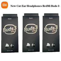 3pcs xiaomi redmi buds 3 youth edition bluetooth 5 2 earphones tws true wireless cat ear headset touch control noise reduction
