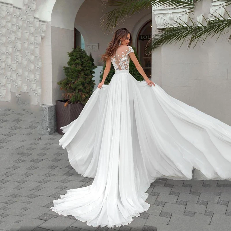 

BAZIIINGAAA Simple Wedding Dress Lace Little Beading Strapless Dress Luxury Wedding Gowns Bridal Can Be Washed Bride Dresses