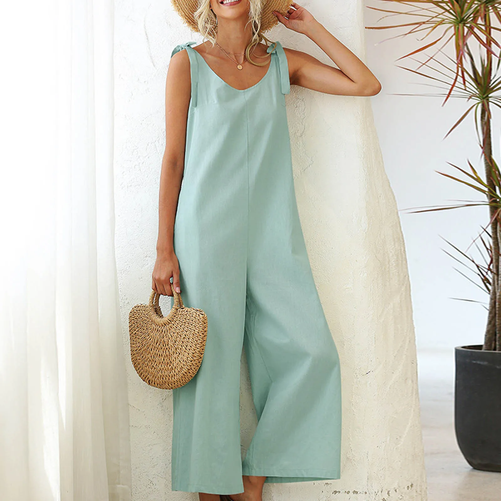

Women Loose Jumpsuit Summer Casual Wide Leg Pants Dungaree Bib Overalls Retro Oversized Jumpsuits Fashion Rompers Kombinezony