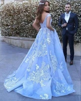 baby blue prom dresses 2022 with lace appliques off the shoulder floor length elegant formal party gowns vestidos de fiesta new