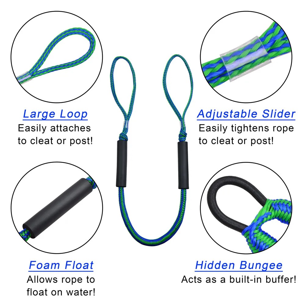 2 шт./компл. швартовая веревка с верхом растягивающийся шнур док канаты 4000LB для