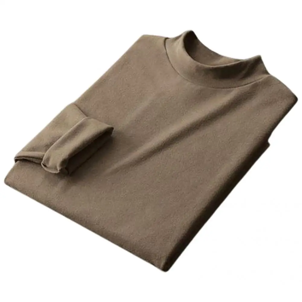 

Trendy Base Shirt Anti-shrink Long Sleeve Stretchable Colorfast Men Top