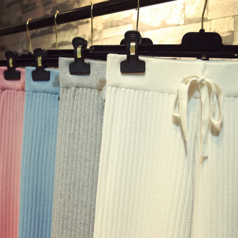 SETWIGG женские шерстяные брюки в полоску с широкими штанинами трикотажные