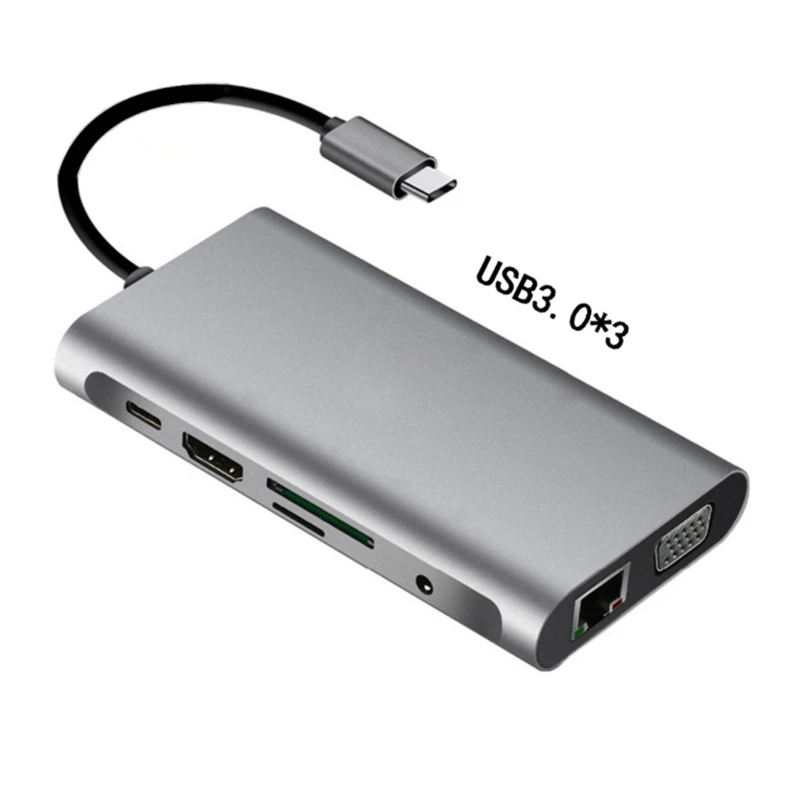 

Ten-In-One Type-C Docking Station Multifunctional Notebook Docking Station USB Hub Hub for Pro/Air Otg 2021
